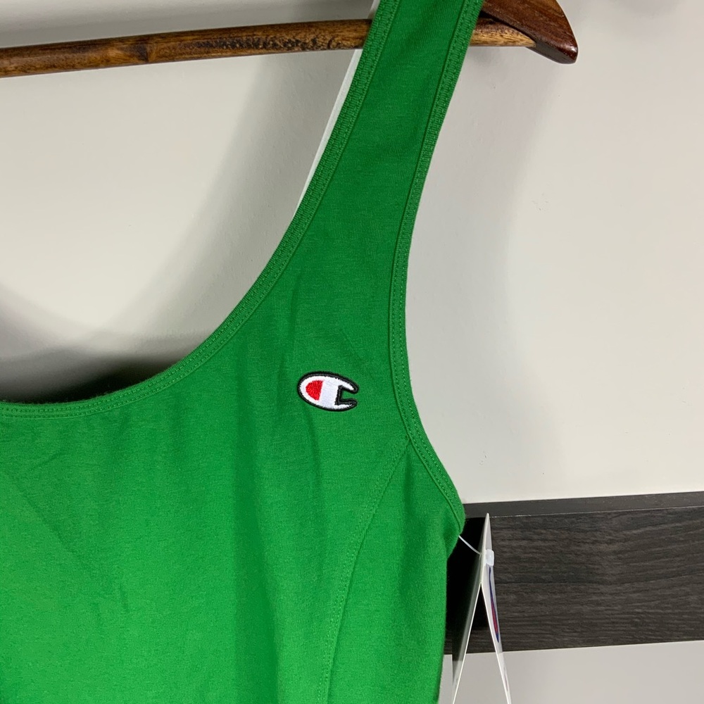 CHAMPION women tank bodysuit logo patch green - Picture 4 of 9